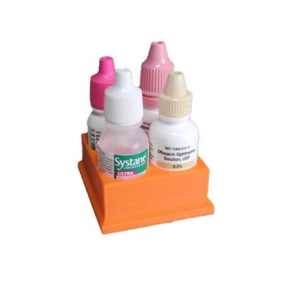 Znet3D Eye Drop Bottles Organizer & Storage 4-Slot Holder (Orange)