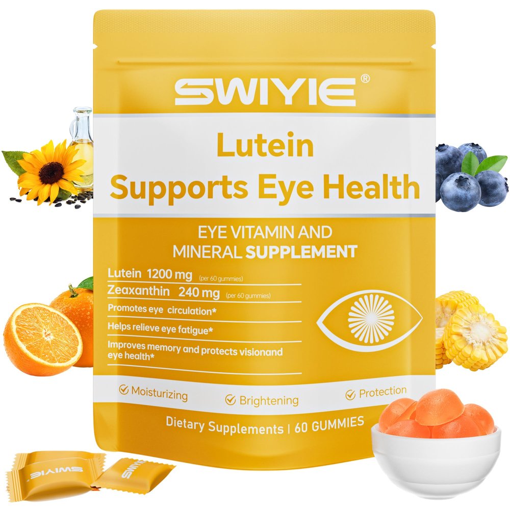Swiyie Lutein Gummies Eye Vitamin and Mineral Supplement with 20mg Lutein & 4mg Zeaxanthin Gummy Vitamins for Eye Health Support Naturally Flavored, 60 Gummies