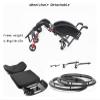 JINMLBO All-Terrain Sports Wheelchair - Aluminum, Portable, Lightweight, Adult Wheelchair with Anti-Tipper, Self-Propelled, Transport with Handbrakes(43cm/16.9in) view 4