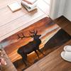 Front Door Mat Indoor Outdoor Welcome Mat, Red Deer Bull Elk Sunset Doormat Easy Clean Entryway Mats Stain and Fade Resistant Entry Rug Absorbent Flannel Bath Mats 16 x 24 Inch view 1
