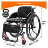 JINMLBO Wheelchair,Lightweight Transport Wheelchair,Aluminum Lightweight Wheelchairs for Adults,Sports Portable Wheel Chair,with Handbrakes and 24 Inch Quick Release Wheelsn(Hard Backrest,43cm/17in) view 2