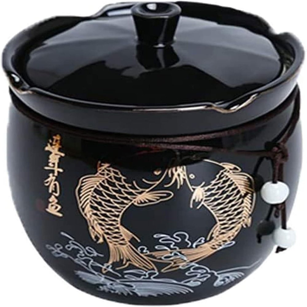 Cemetery Jars, Small Animal Memorial Boxes, Ceramic Coffins, Canned Funerals for Dogs and Cats(Black)