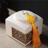 LILIUPEILONG Adult Urn, Pet Memorial Box, Blue Patterned Ceramic Coffin, Dog, Cat, Funeral Jar view 2
