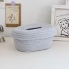 QEFVVOMM Tissue Box Holder Napkin Paper Box Cover Cotton Rope Woven Napkin Storage Boxes Cosmetic Tissue Dispenser Decorative Basket Cotton Rope Tissue Organizer,Convenience and Tidiness(Milky White) view 3