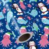 WRAPAHOLIC Ocean Christmas Wrapping Paper - Mini Roll - 17 Inch x 16.5 Feet - Animal Under the Sea Wrapping Paper for Christmas Holiday, Party Celebration view 2