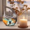 JAGLASH Eagle Cremation Urns for Adult Ashes Women - Blue Memorial Urns for Human Ashes Adult Man - Large Orange Leaf Funeral Urn - Burial Urn for Loss of Loved One - 10 Inch(Cross Drop) view 3