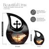 JAGLASH Cross Cremation Urns for Adult Ashes Women - Large Grey Memorial Urns for Adult Male - Cross Drop Funeral Urn for Human Ashes - Ocean Burial Urn for Mother & Father -10 Inch view 2