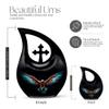 JAGLASH Blue Eagle Cremation Urns for Men and Women - Large Cross Drop Funeral Urn for Grandmother & Grandfather - Urn for Human Ashes, Holds 180 Cubic - Memorial Gifts for Loss of Mom, 10 Inch view 2