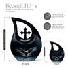 JAGLASH Eagle Cremation Urns for Women and Men - Large Cross Drop Burial Urn for Adult Male Ashes - Black Funeral Urn for Daughter and Son - Memorial Gifts for Loss of Mom and Dad, 10 Inch view 2