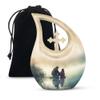 JAGLASH Fishing Burial Urns for Adult Male - Father and Daughter Funeral Urns for Human Ashes Adult Female - White Cross Drop Cremation Urn - Large Memorial Urn for Ashes for Women - 10 Inch view 1