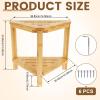 CUAJHNPX Corner Shower Foot Stool for Shaving Legs Bathroom Foot Rest Bench Shower Storage Shelf Bamboo Small Step Stools Seat for Spa Shampoo Towels view 2