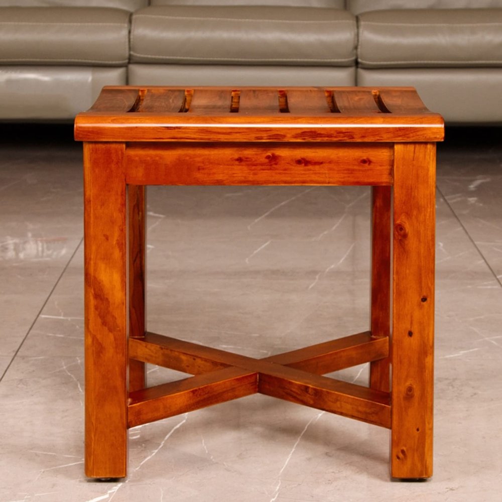 CUAJHNPX Waterproof Bathroom Stool for Elderly Bath Chair Wood Shower Bench Adult Non Slip Wooden Shower Seat Bathtub Spa Change Shoes Stools Size 42X34X50Cm