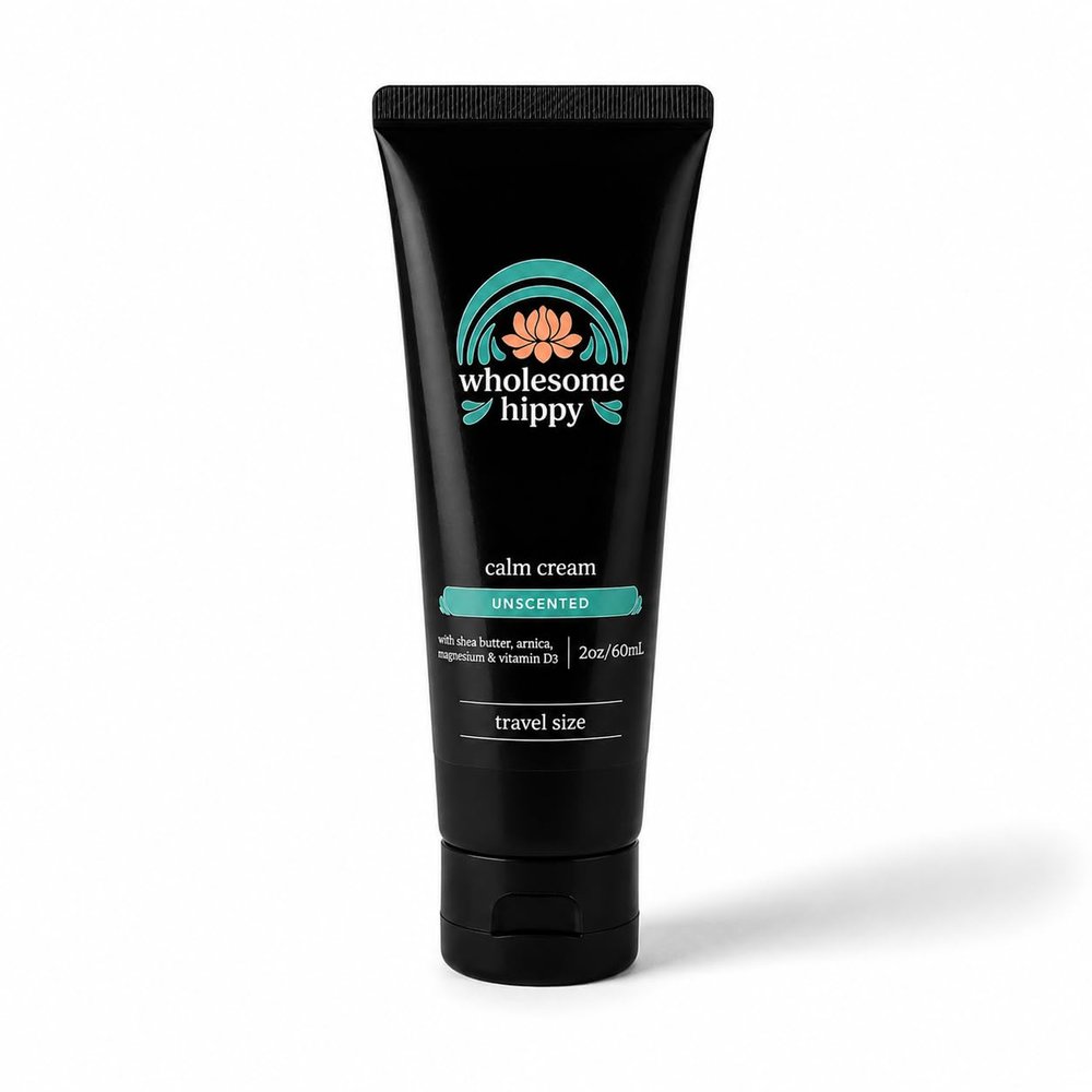 Wholesome Hippy Calm Cream, Unscented Magnesium Body Butter, 2 oz