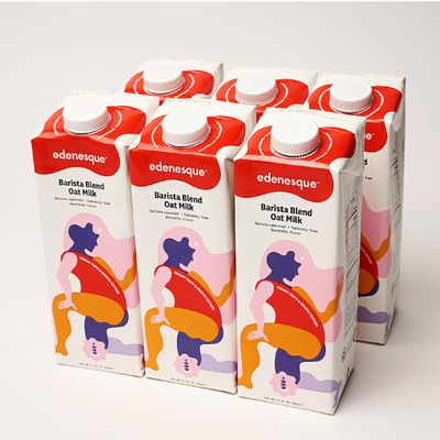 Edenesque Oat Milk Barista Blend - Plant Based Dairy-Free Milk & Non Dairy Coffee Creamer - Rich, Smooth, for Lattes, Smoothies, Coffee. Gluten Free, Vegan, Non-GMO, Low Sugar (32oz, 6-Pack)