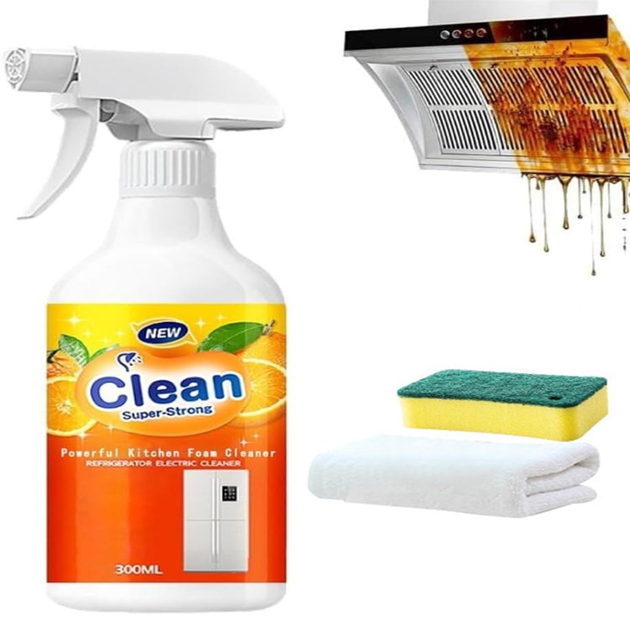 Yiushing Powerful Kitchen Foam Cleaner, Upgraded Multi-purpose Bubble Cleaning Spray, Kitchen Foaming Degreaser, For Range Hood, Oven, Icebox, Cooktops Grime