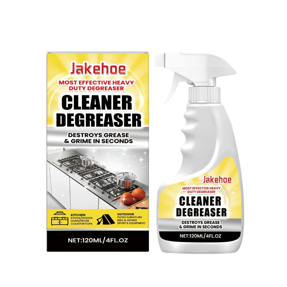 JAKEHOE Heavy Duty Cleaner Degreaser, 120ml/4 FL OZ, Fast-Acting Kitchen & Outdoor Grease Remover Spray