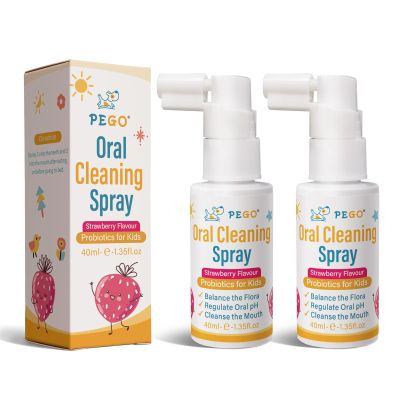 PEGO Kids Oral Spray, Toddler Toothpaste Helper for Cavity Prevention and Fresh Breath, Children Anticavity with Fluoride Free for Newborn to Preschoolers, Kid's Mouth Spray (40ml*2/Pcs)