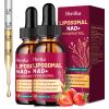 2 Pack Liposomal NAD Supplement - 1200mg NAD+ Liquid Drops for Women & Men with Resveratrol, Black Pepper Extract - Support Anti-Aging, Brain & Cellular Mitochondrial Health - Strawberry Flavor view 1
