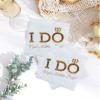 40pcs White and Gold I Do Wedding Napkins,Wedding Engagement Bridal Shower Party Table Decorations Disposable Paper Luncheon Napkins view 3
