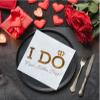 40pcs White and Gold I Do Wedding Napkins,Wedding Engagement Bridal Shower Party Table Decorations Disposable Paper Luncheon Napkins view 4
