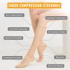 2 Pairs Sheer Compression Socks for Women - 15-20 mmHg Knee High Sheer Compression Stockings for Support Circulation Swelling Edema Work Office Travel, Heart, Medium view 3