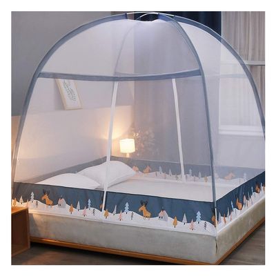 Bed Mosquito Net, Nets Folding Double Door with Bottom Moustiquaire Bed Zipper Anti Mosquito Bites for Adult Travel (5,1.2 * 2m)