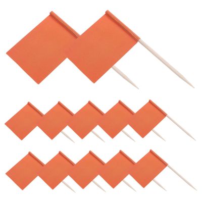 OFFSCH 100pcs Solid Mini Toothpick Flags for Food and Cheese Markers for Party Cupcake Toppers Cake Decoration and Fruit Displays