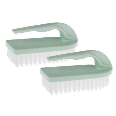 2 Pack Multi-Purpose Stiff Bristle Brush,Heavy Duty Stiff Nylon Bristles Cleaning Brush for Shower, Bathroom, Carpet, Kitchen and Bathtub Scrubber (SA112 - green)