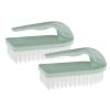 2 Pack Multi-Purpose Stiff Bristle Brush,Heavy Duty Stiff Nylon Bristles Cleaning Brush for Shower, Bathroom, Carpet, Kitchen and Bathtub Scrubber (SA112 - green) view 1
