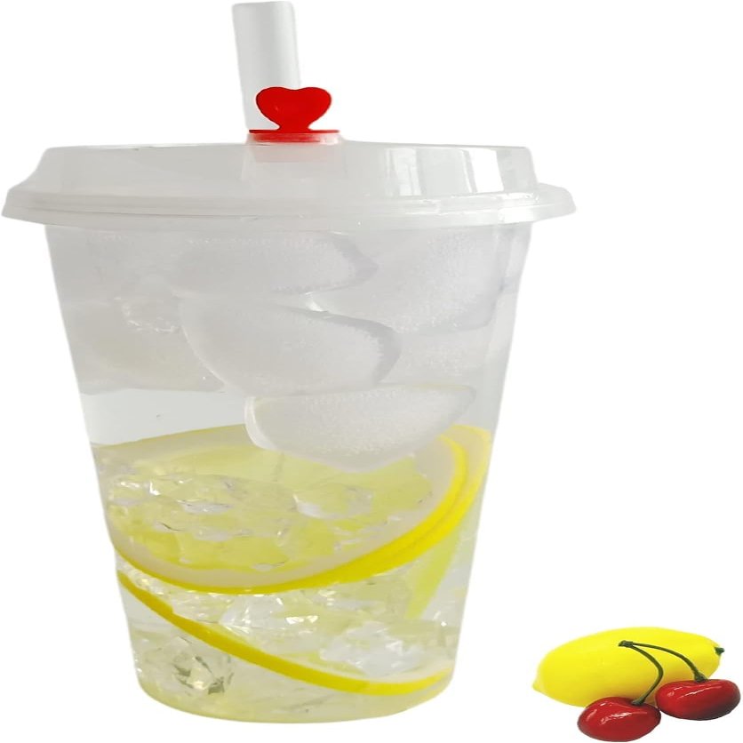 100 Sets - 20 oz. Disposable Clear Plastic Cups With Lids and Straws 20oz. Hot | Cold Coffee Cups With Lids. Premium Quality. Heavy Duty. Injection Cups.
