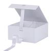 OEMVALATY White Gift Box,6x6x3 Inches Gift Boxes with Lids for Presents with Magnetic Closure and Ribbon for Wedding,Storage,Birthday(5-Pack) view 3