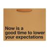 MilkToast Brands Funny Gift Bag, 16" x 6" x 12" Size, "Now is a good time to Lower Your Expectations", Large Kraft Paper Bag with Sarcastic Phrases, Funny Gift Bag for Mother's Day, Birthdays, Graduation view 1