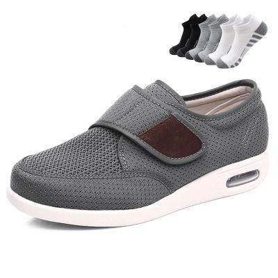LFFTBK Diabetic Men's Shoes,All Day Foot Protection Slippers and Walking Shoes(Gray,8US)