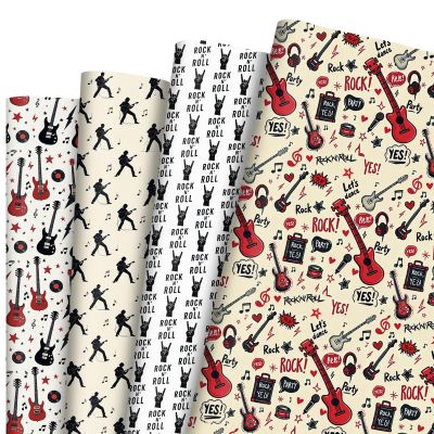 Pineraap 12 Sheet Music Wrapping Paper, Guitar Gift Wrap Paper for Birthday Party Baby Shower Craft DIY for Concerts & Crafting, 19.7 x 27.5 inches