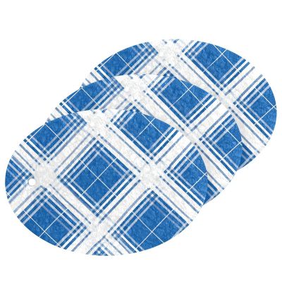 Blue and White Check Absorbent Color sponges - Scratch-Free Effortless Decorative Cleaning sponges for Household use for Cleaning Kitchen Pans, Tableware, and Non Stick Cookware (3 Count)