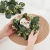AHANDMAKER 2Pcs Artificial Eucalyptus Wreath, 9" Candle Rings, Spring Summer Green Mixed Round Leaf Wreath for Wall Window Festival Farmhouse Porch Patio Garden Wedding Decor view 3