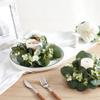 AHANDMAKER 2Pcs Artificial Eucalyptus Wreath, 9" Candle Rings, Spring Summer Green Mixed Round Leaf Wreath for Wall Window Festival Farmhouse Porch Patio Garden Wedding Decor view 4