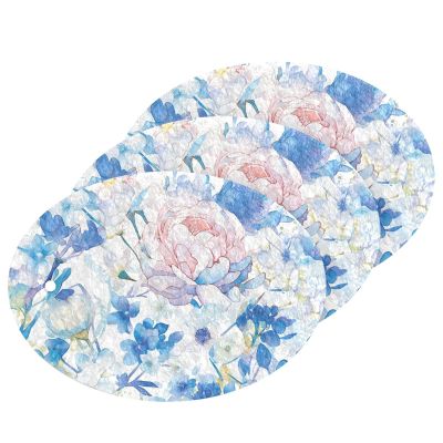 Watercolor Art Elegant Blue Flowers Absorbent Scrub sponges for Dishes Non-Scratch Decorative Kitchen sponges for Washing Dishes for Dishes,Pots,Pans All at Once (3 Count)