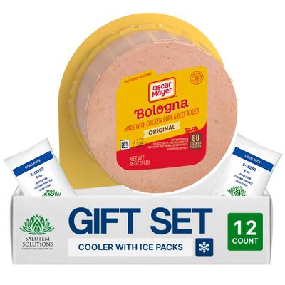 Salutem Vita Sliced Bologna Made with Chicken, Pork, and Beef, Lunch Meat Gift Set Pack of 8