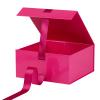 OEMVALATY Bright Pink Gift Box,6x6x3 Inches Gift Boxes with Lids for Presents with Magnetic Closure and Ribbon for Wedding,Storage,Birthday(5-Pack) view 3