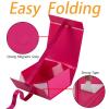 OEMVALATY Bright Pink Gift Box,6x6x3 Inches Gift Boxes with Lids for Presents with Magnetic Closure and Ribbon for Wedding,Storage,Birthday(5-Pack) view 4