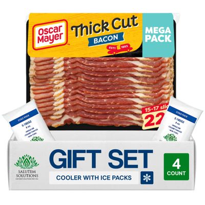 Salutem Vita Thick Cut Bacon, 12 Hour Smoked, Mega Pack, Gift Set Pack of 4