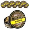 10 Cans, BaccOff Caramel Coffee Pouches, 50 MG of Caffeine Per Serving, Sweet, Buttery Caramel with Dark Coffee Flavors, 16 Pouches Per Can view 1