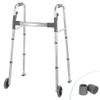 Folding Walker with Trigger Release and Glide Skis for Seniors Elderly, 5 Inches Front Wheels Support Up to 350lbs view 1