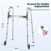 Folding Walker with Trigger Release and Glide Skis for Seniors Elderly, 5 Inches Front Wheels Support Up to 350lbs view 2