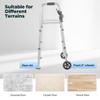 Folding Walker with Trigger Release and Glide Skis for Seniors Elderly, 5 Inches Front Wheels Support Up to 350lbs view 4