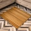 Teak Solid Wood Shower Floor Mat, Square Bath Floor Mat with Anti-Slip Foot & with Center Drain Hole, for Inside Shower/Tiled Floor,20in 24in 26in 28in 30in 32in 34in 36in(24x42in(61x107cm)) view 1
