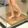 Teak Solid Wood Shower Floor Mat, Square Bath Floor Mat with Anti-Slip Foot & with Center Drain Hole, for Inside Shower/Tiled Floor,20in 24in 26in 28in 30in 32in 34in 36in(24x42in(61x107cm)) view 2