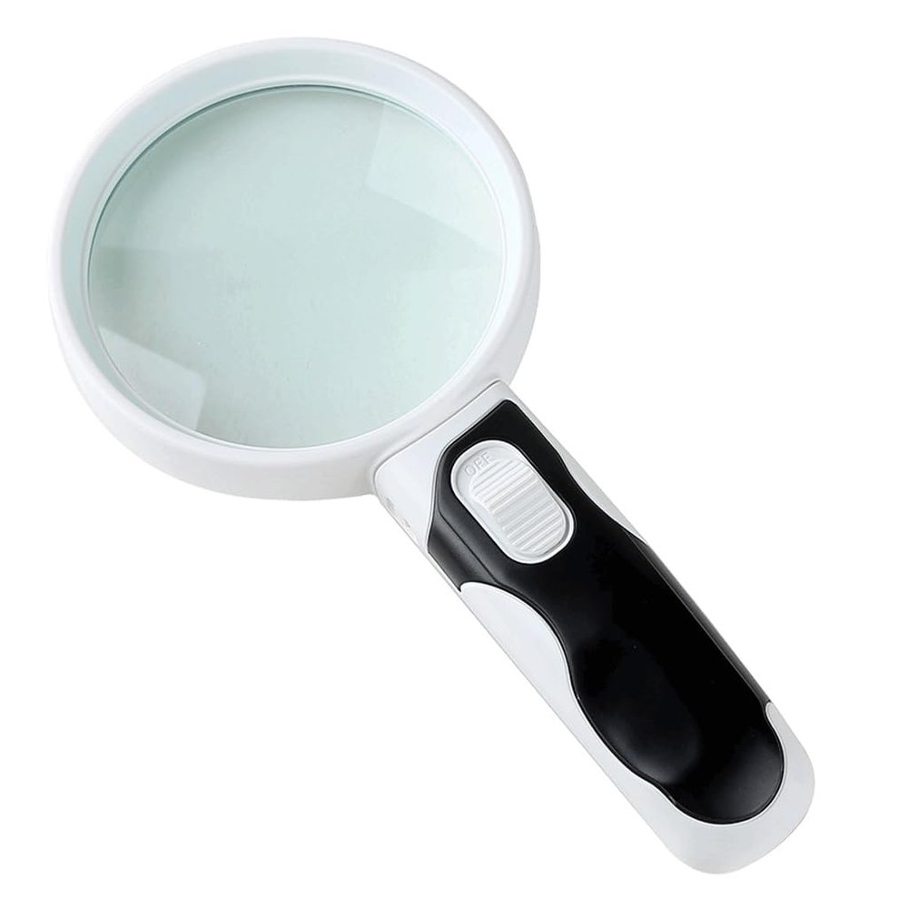 AFPSDLFJDLS Handheld Illuminated Magnifying Elderly Magnifying Glass Jewelry Repair with LED Magnifying Glass