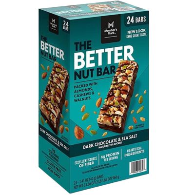 Dark Chocolate and Sea Salt Nut Bar, 24 Count (24 Count (1 Pack), Dark Chocolate,Sea Salt)